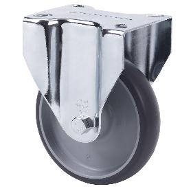 RUEDA FIJA  17ZVL125-PGZN POLIAMIX-GOMA GRIS INYECT.EJE LISO