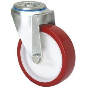 RUEDA GIRATORA AGUJERO M12 20ZVL125-POLR POLIAMIX BLANCO-POLIUR.MARRON RODILL