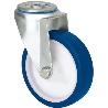 RUEDA GIRATORA AGUJERO M12 20ZVL125-POA POLIAMIX BLANCO-POLIUR.AZUL EJE LISO
