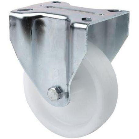 RUEDA FIJA  17ZVL125-UT POLIAMIX BLANCO EJE LISO