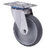 RUEDA GIRATORA PLACA INOX.10ZVLI125-PGZN POLIAMIX-GOMA GRIS INYECT.EJE LISO