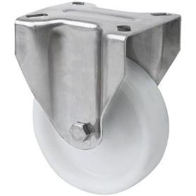 RUEDA FIJA  INOX.17ZVLI125-UT POLIAMIX BLANCO EJE LISO