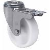 RUEDA GIRATORA AGUJ.M12 FRENO INOX.20ZVLIFD125-UTR POLIAMIX BLANCO RODILLOS