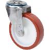 RUEDA GIRATORA AGUJ.M12 INOX.20ZVLI125-POL POLIAMIX BLANCO-POLIUR.MARRON LISO