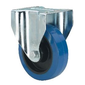 RUEDA FIJA  17ZVL125CP-PGMSB POLIAMIX-GOMA AZUL EJE BOLAS AH NEGROS