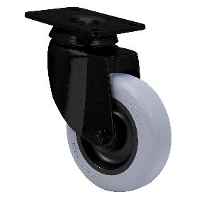 RUEDA GIRATORA PLACA NEGRA 10BH60-PGIA POLIAMIX-GOMA GRIS EJE LISO