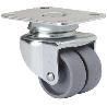 RUEDA GIRATORA PLACA 10IBS40-BP PLASTICO GRIS (DOBLE) EJE LISO