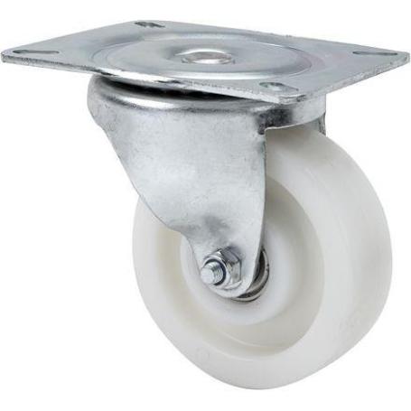 RUEDA GIRATORA PLACA 10-61-50-FT NYLON BLANCO EXTRAFUERTE EJE LISO