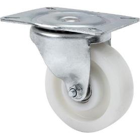 RUEDA GIRATORA PLACA 10-61-60-FT NYLON BLANCO EXTRAFUERTE EJE LISO