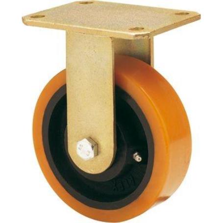 RUEDA FIJA  17SL125-HUB HIERRO-POLIUR.NARANJA EJE BOLAS