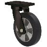 RUEDA GIRATORA PLACA 10HLB250H-DEB ALUMINIO-GOMA NEGRA ELASTICA EJE BOLAS