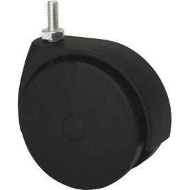RUEDA GIRATORA ESPIGA ROSCADA M10X25 50DKG120 POLIAMIX NEGRO