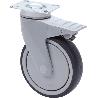 RUEDA GIRATORA PLACA FRENO NYLON 10ANFD100-AN POLIUR.GRIS INYECT.EJE BOLAS