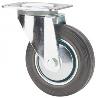 RUEDA GIRATORA PLACA 120-100-1 CP METALICO-GOMA NEGRA EJE RODILLOS