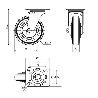 RUEDA GIRATORA PLACA 120-125-1 CP METALICO-GOMA NEGRA EJE RODILLOS