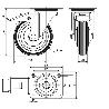 RUEDA GIRATORA PLACA FRENO 120-160-3 CP METALICO-GOMA NEGRA EJE RODILLOS