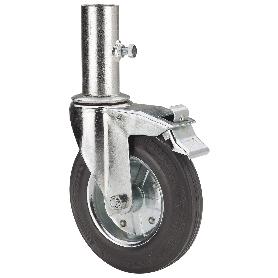 RUEDA GIRATORA ANDAMIO EUR.FRENO 201-200-9 METALICO-GOMA NEGRA RODILLOS