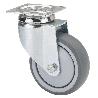 RUEDA GIRATORA PLACA 300-100-1 CP POLIAMIX-GOMA GRIS EJE BOLAS