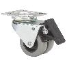 RUEDA GIRATORA PLACA FRENO 411-050-3 POLIAMIDA GRIS (DOBLE) EJE LISO