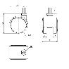 RUEDA GIRATORA ESPIGA ROSCADA M6X15 420-040-6 NYLON NEGRO EJE LISO