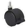 RUEDA GIRATORA ESPIGA ROSCADA M10X15 FRENO 420-050-72 NYLON NEGRO EJE LISO