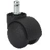 RUEDA GIRATORA ESPIGA LISA M11X22 (SILLAS) 420-050-12 NYLON NEGRO EJE LISO
