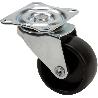 RUEDA GIRATORA PLACA 415-040-1 POLIAMIX NEGRO EJE LISO