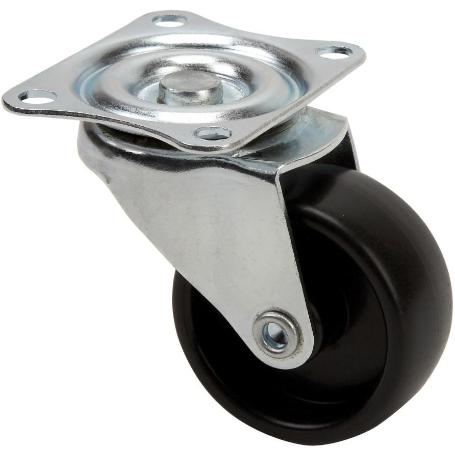 RUEDA GIRATORA PLACA 415-050-1 POLIAMIX NEGRO EJE LISO