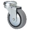 RUEDA GIRATORA AGUJERO M8 601-030-4 POLIAMIX-GOMA GRIS EJE LISO