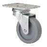 RUEDA GIRATORA PLACA 602-040-1 POLIAMIX GRIS EJE LISO