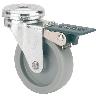 RUEDA GIRATORA AGUJERO M8 FRENO 602-040-5 POLIAMIX GRIS EJE LISO