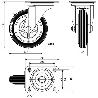 RUEDA GIRATORA PLACA 125-160-1 METALICO-GOMA NEGRA EJE RODILLOS
