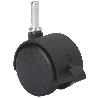 RUEDA GIRATORA ESPIGA LISA M8X26 FRENO 420-050-14 NYLON NEGRO EJE LISO
