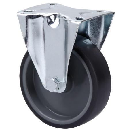 RUEDA FIJA  124.1-200-2 POLIAMIX-GOMA GRIS EJE LISO