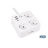 REGLETA INTELIGENTE CON 3 TOMAS Y 2 PUERTOS USB Y TIPO C