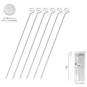 PINCHITOS ACERO INOXIDABLE GRANDES 40 CM. (BLISTER 6 UNIDADES) SATURNIA