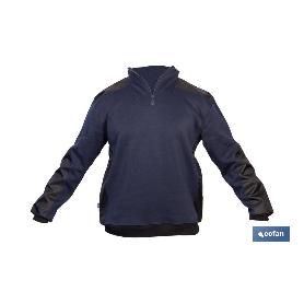 SUDADERA RANGER CUELLO CREMALLERA 280GMS AZUL-NEGRO T-M