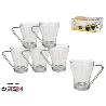 23 CLS TAZA PARA DESAYUNO CRISTAL TRANSPARENTE CON ASA METAL - CAJA 6 UNIDADES